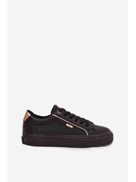 Ladies Sneakers Made Of Eco Leather Big Star SS274025 Black-Gold