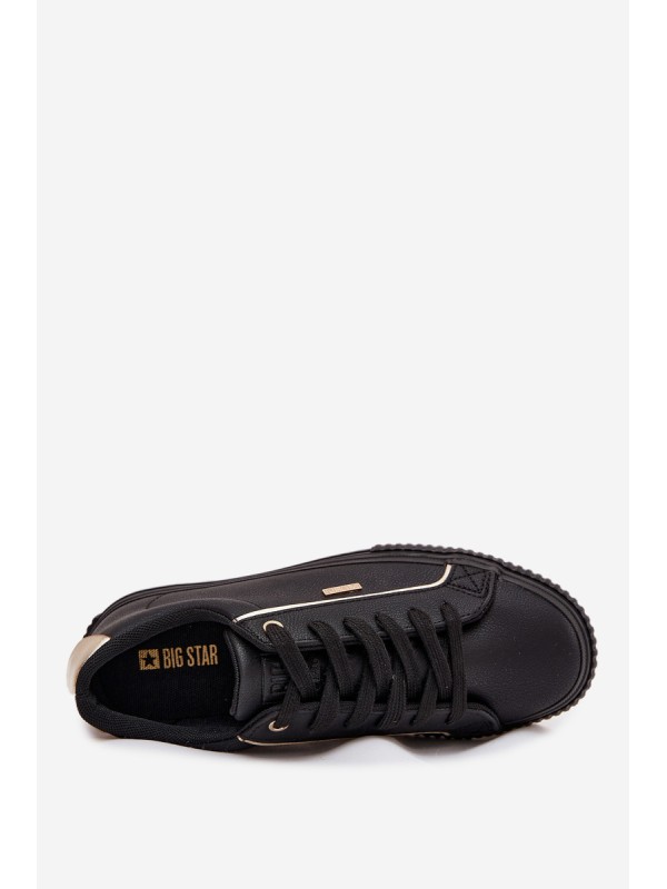 Ladies Sneakers Made Of Eco Leather Big Star SS274025 Black-Gold
