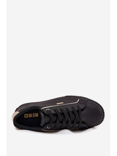 Ladies Sneakers Made Of Eco Leather Big Star SS274025 Black-Gold
