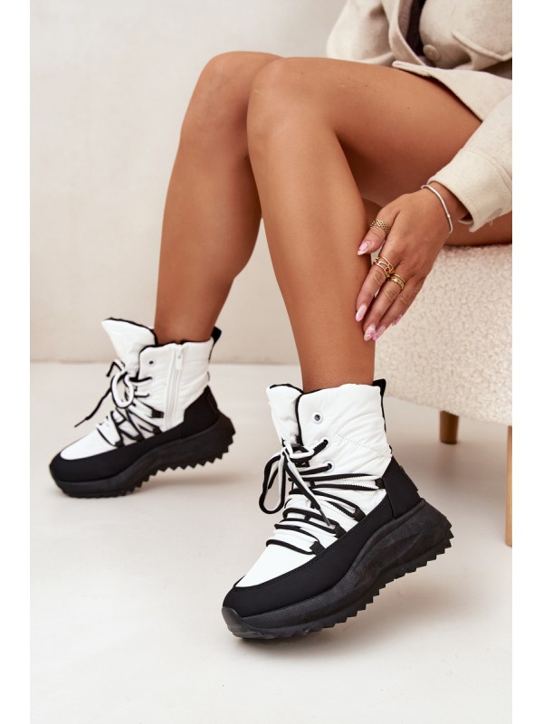 Ladies Snow Boots With Zipper Big Star SS274060 White-Black