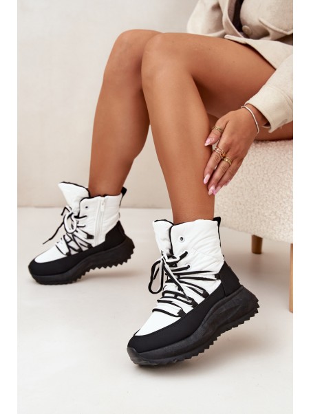 Ladies Snow Boots With Zipper Big Star SS274060 White-Black