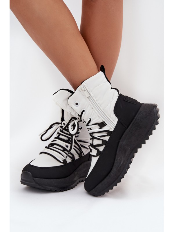 Ladies Snow Boots With Zipper Big Star SS274060 White-Black
