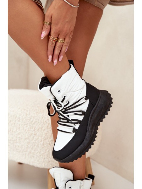 Ladies Snow Boots With Zipper Big Star SS274060 White-Black