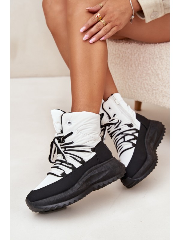 Ladies Snow Boots With Zipper Big Star SS274060 White-Black