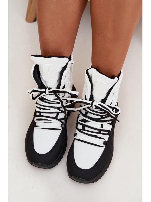Ladies Snow Boots With Zipper Big Star SS274060 White-Black