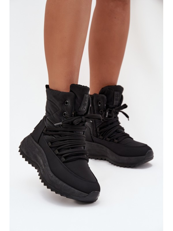 Women s Snow Boots With Zipper Big Star SS274059 Black
