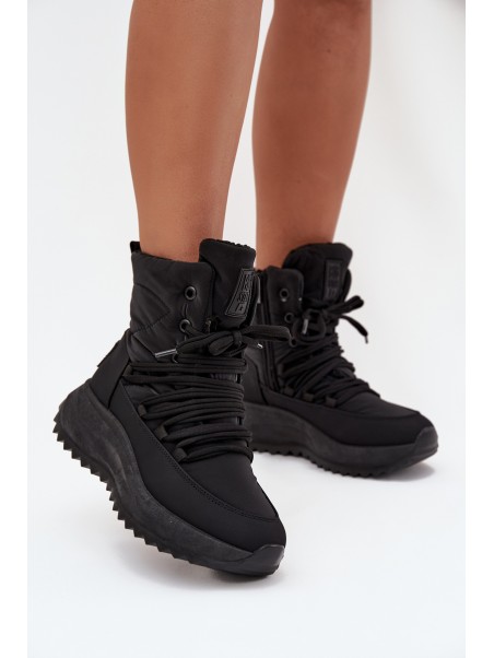 Women s Snow Boots With Zipper Big Star SS274059 Black