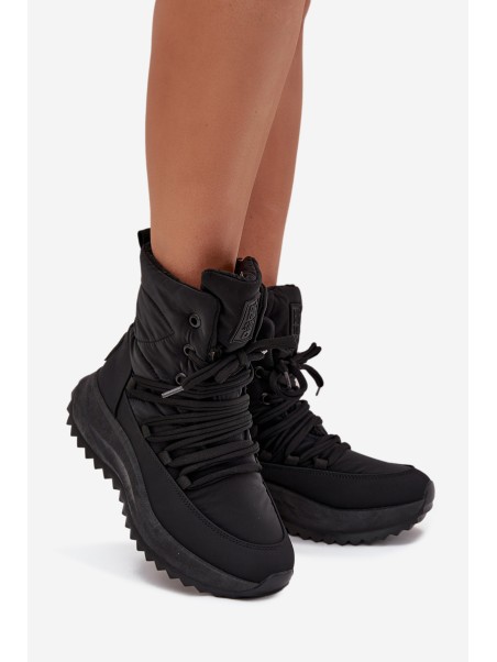 Women s Snow Boots With Zipper Big Star SS274059 Black