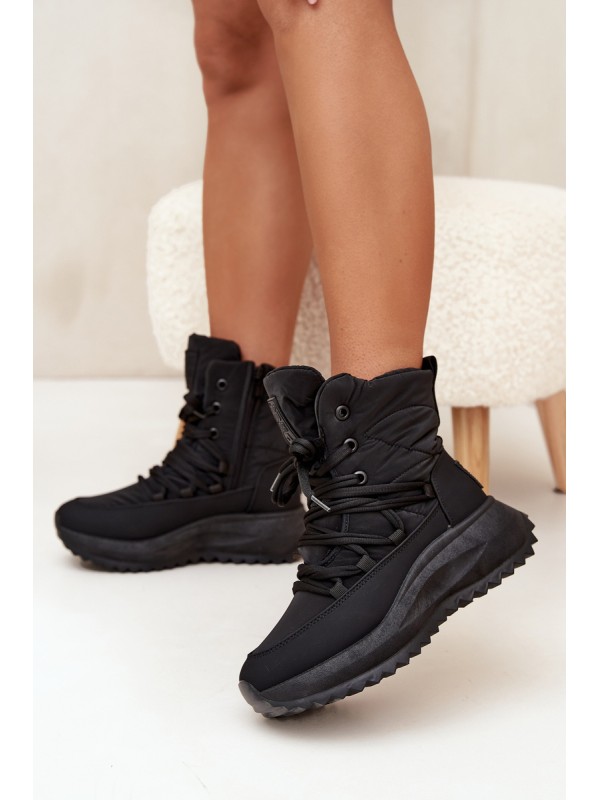 Women s Snow Boots With Zipper Big Star SS274059 Black