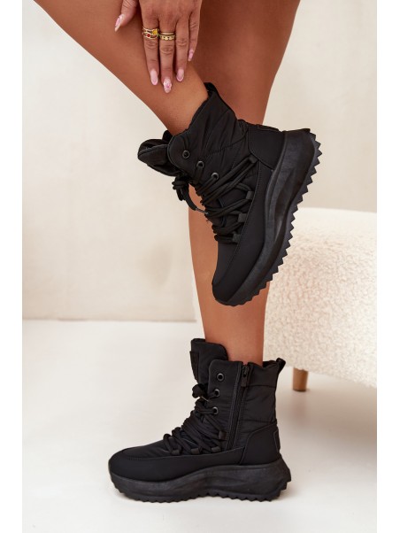 Women s Snow Boots With Zipper Big Star SS274059 Black