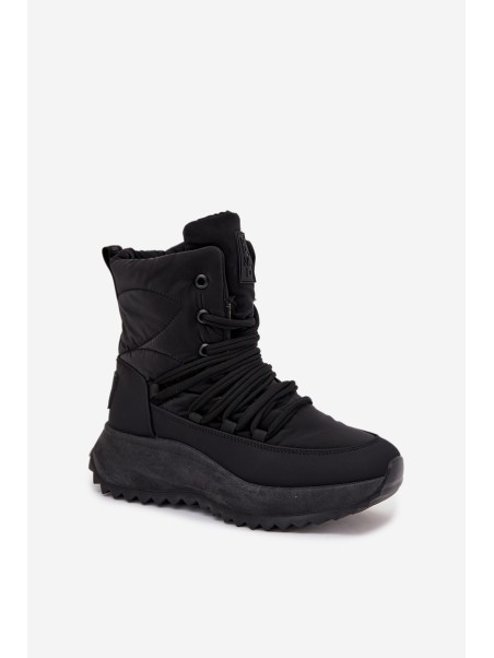 Women s Snow Boots With Zipper Big Star SS274059 Black