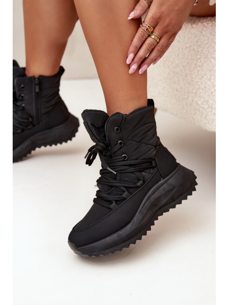 Women s Snow Boots With Zipper Big Star SS274059 Black