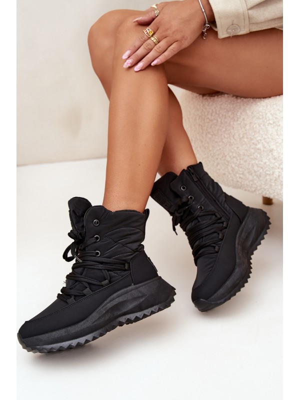 Women s Snow Boots With Zipper Big Star SS274059 Black