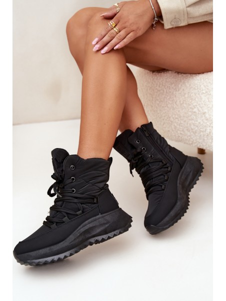 Women s Snow Boots With Zipper Big Star SS274059 Black
