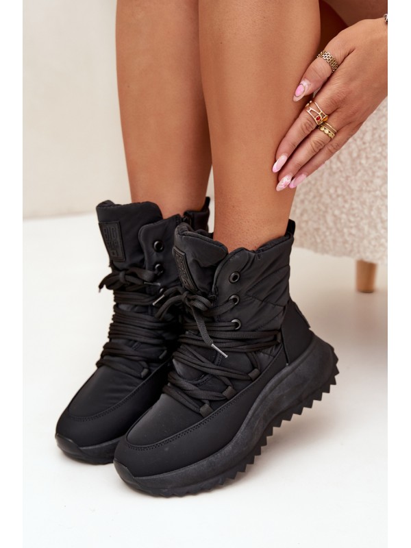 Women s Snow Boots With Zipper Big Star SS274059 Black