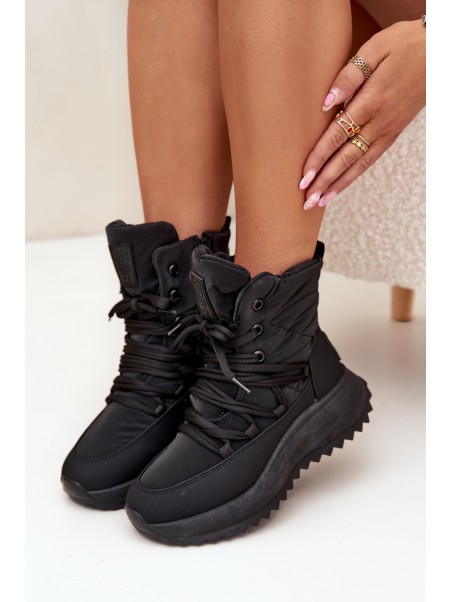 Women s Snow Boots With Zipper Big Star SS274059 Black