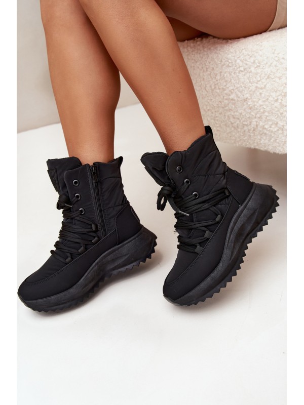 Women s Snow Boots With Zipper Big Star SS274059 Black
