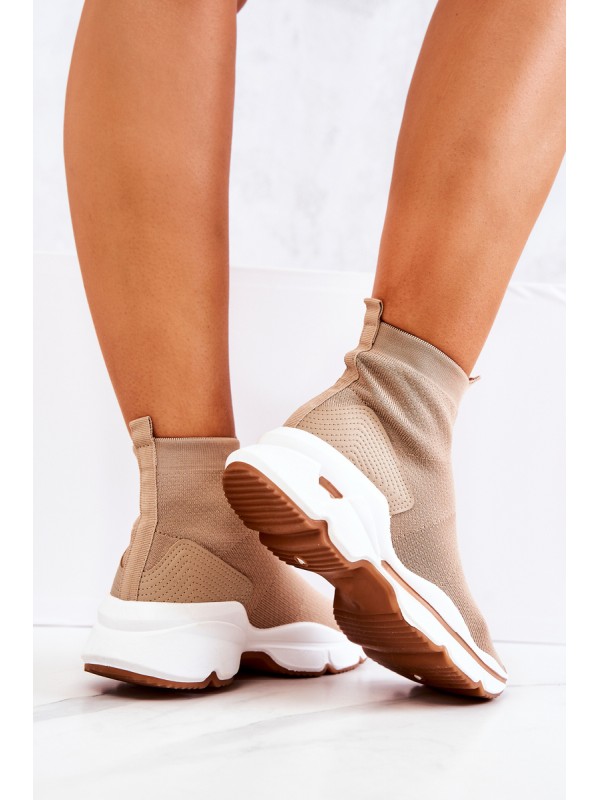 High Sock Sports Shoes Beige Bailee