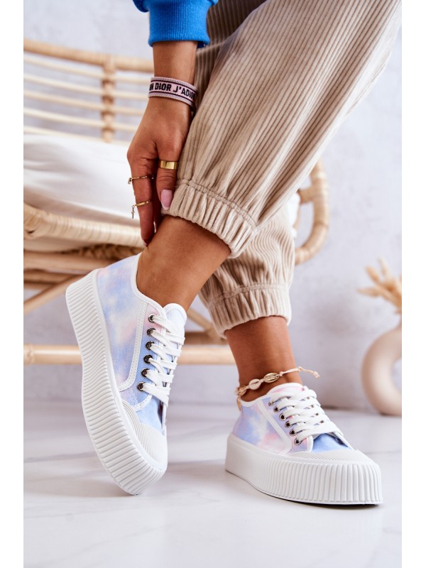 Low Sneakers On Platform Blue-pink Mischa