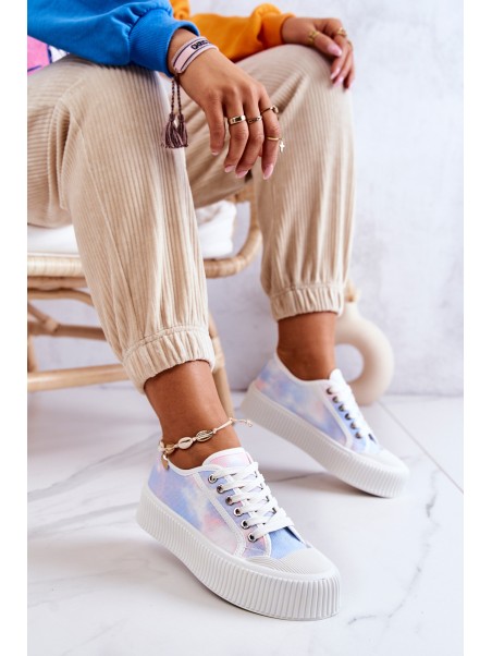 Low Sneakers On Platform Blue-pink Mischa