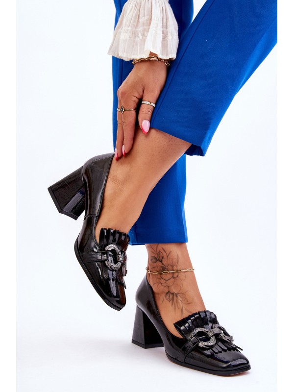 Patent Leather Comfortable Pumps Black Mercy