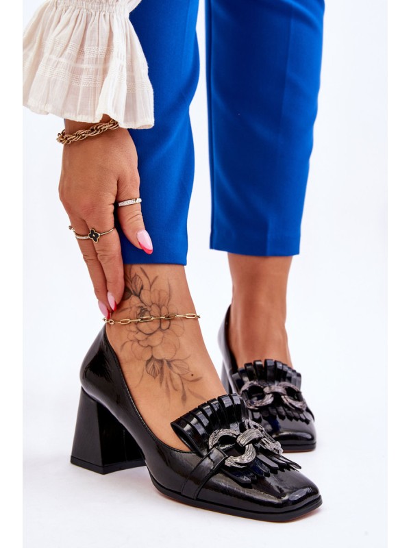 Patent Leather Comfortable Pumps Black Mercy