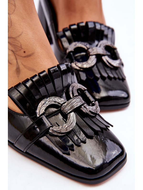 Patent Leather Comfortable Pumps Black Mercy