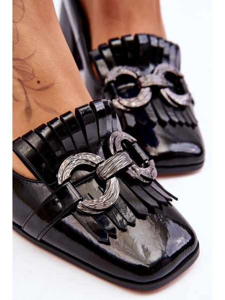 Patent Leather Comfortable Pumps Black Mercy