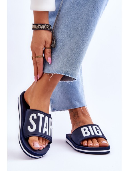 Women's Big Star Classic Slippers JJ274A323 Navy Blue