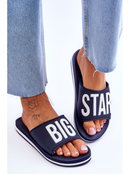 Women's Big Star Classic Slippers JJ274A323 Navy Blue