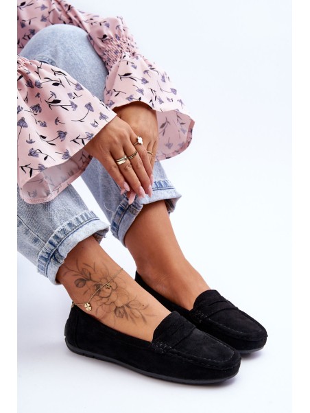 Women's Suede Loafers Black Lenvie