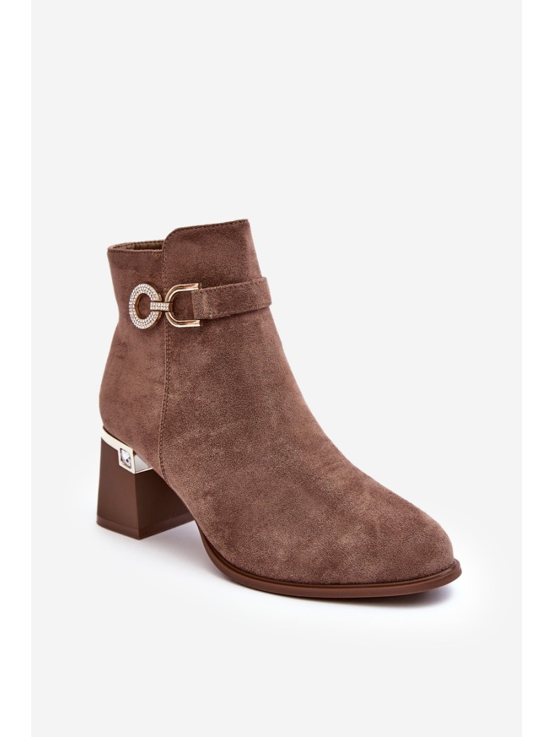 Stylish Women's Suede Boots Brown Nola