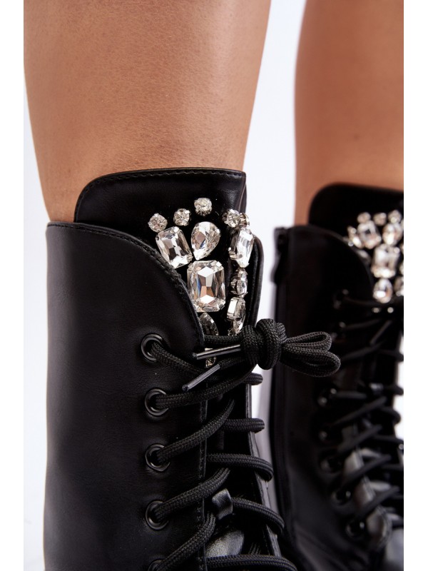 Women's Workery Boots with Decoration Black Ventora