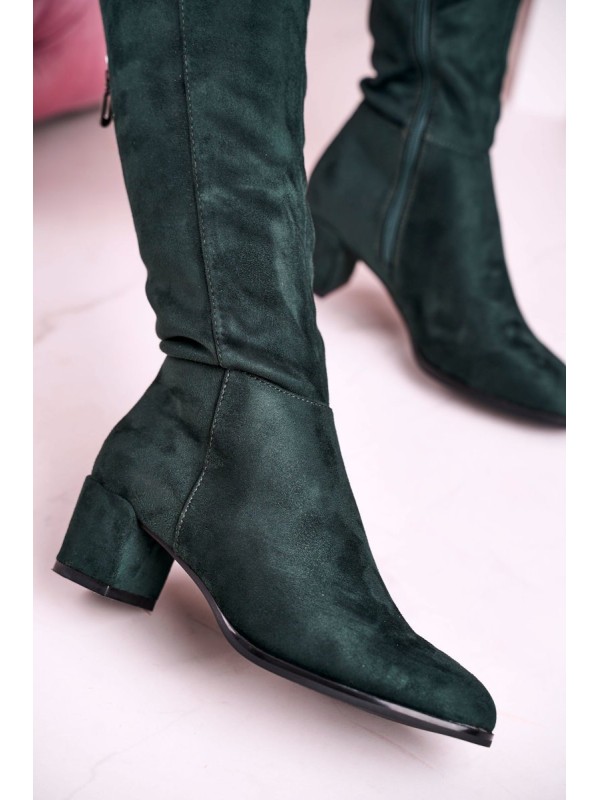 Women's suede boots Sergio Leone green KZ273