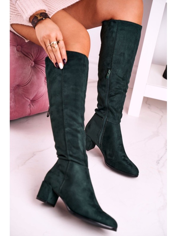 Women's suede boots Sergio Leone green KZ273