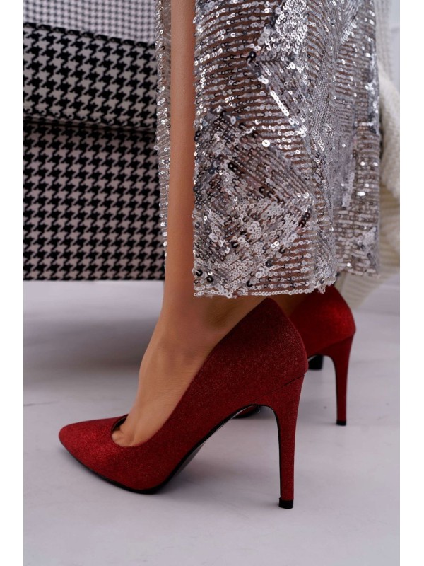 Lu Boo Women's Stilettos Brocade Red D-57 Valerii 2