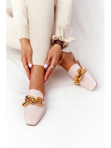 Women's Slippers With Chain Beige Call On Me