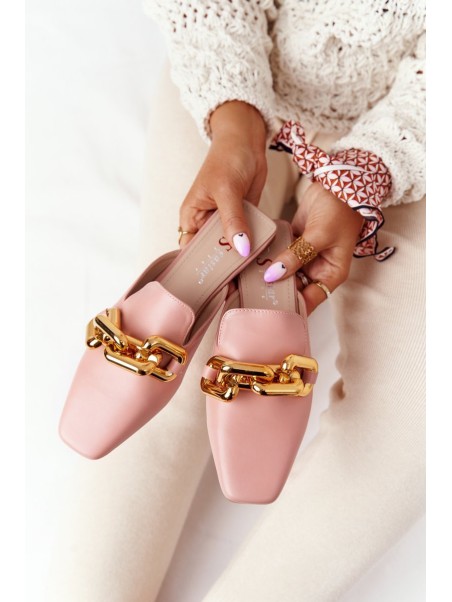 Women's Slippers With Chain Pink Call On Me