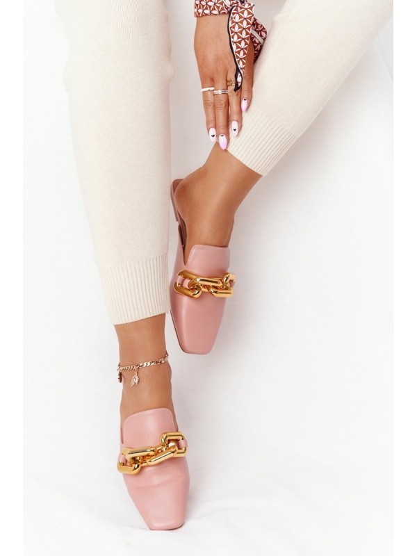 Women's Slippers With Chain Pink Call On Me
