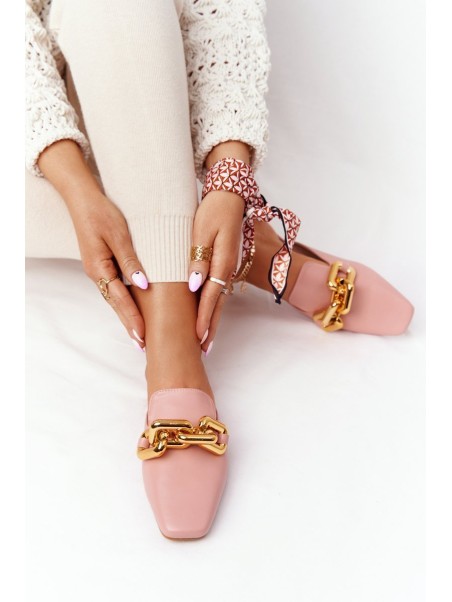 Women's Slippers With Chain Pink Call On Me
