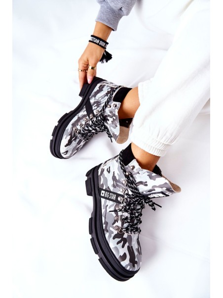 Leather Hiking Boots Big Star II274368 Moro Black