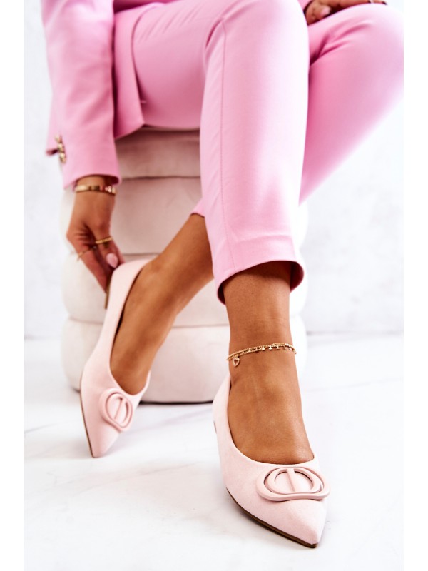 Suede Pointed Ballerinas Light Pink Neriso