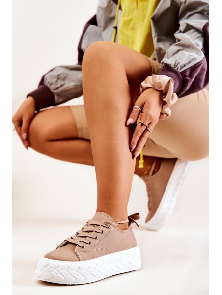 Sneakers On A Massive Platform Beige Suzane