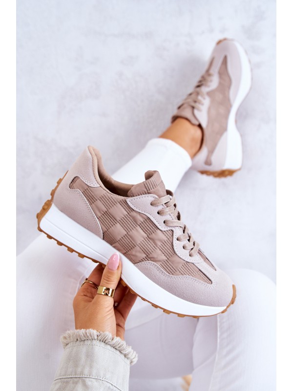 Classic Sports Shoes Tied Beige Patrice