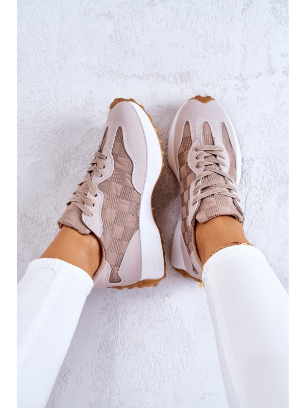 Classic Sports Shoes Tied Beige Patrice