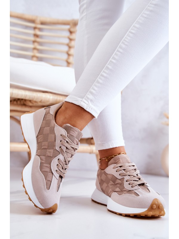 Classic Sports Shoes Tied Beige Patrice