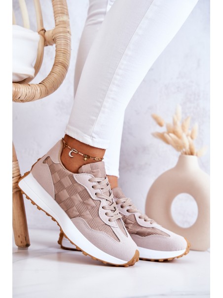 Classic Sports Shoes Tied Beige Patrice