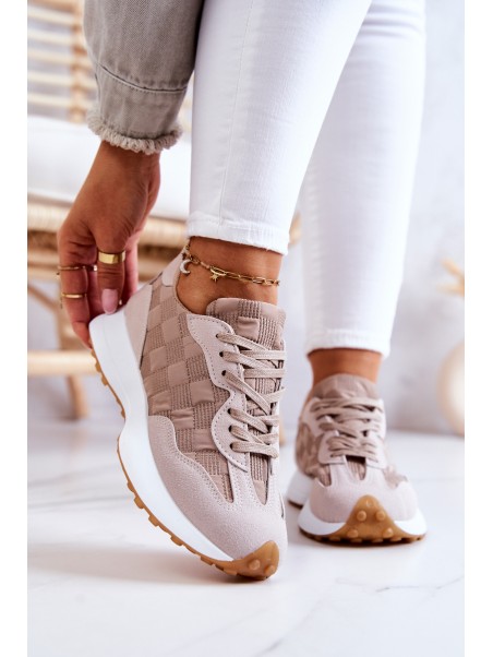 Classic Sports Shoes Tied Beige Patrice