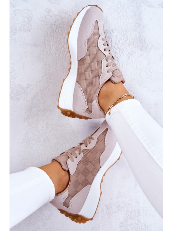 Classic Sports Shoes Tied Beige Patrice