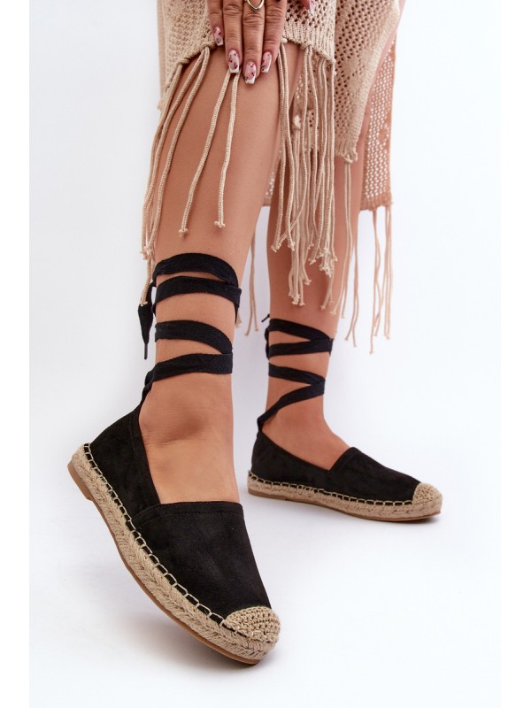Tied Suede Espadrilles Black Ismanne 2